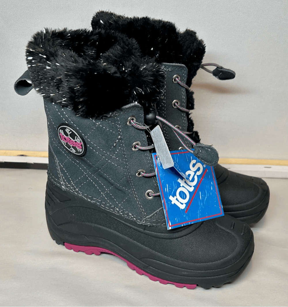 NEW TOTES KIDS GIRL HARPER YOUTH THEMOLITE WATERPROOF WINTER WARM BOOTS SIZE 3